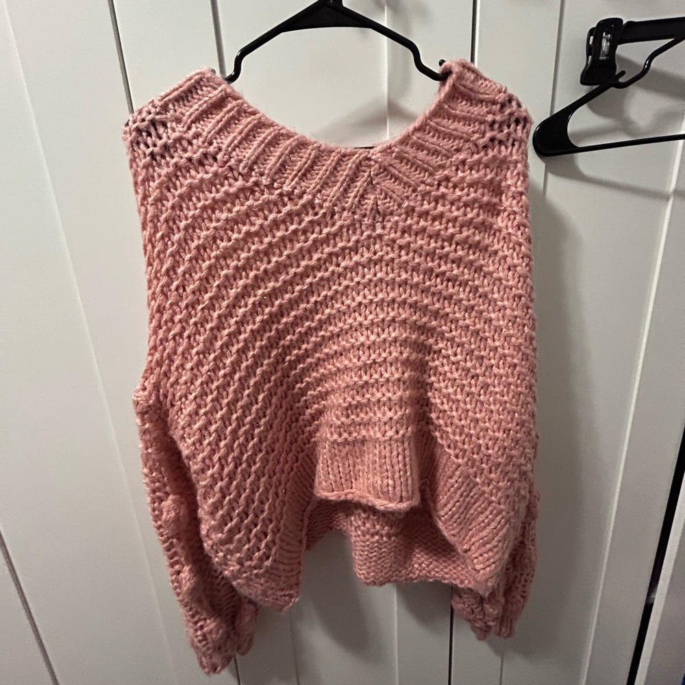 Fashion Nova Chunky Oversized Blush Pink Knit Sweater – Size M